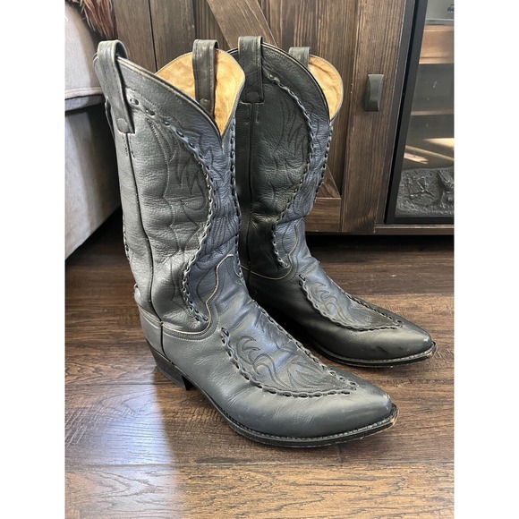 Dan Post Men Size 10 EW Gray Leather Bucklace Pointed Toe Cowboy Boot 49352 - Picture 1 of 10